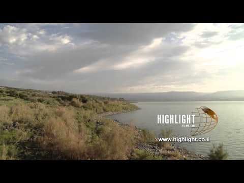 LN 075 Israel stock footage library: Sea of Galilee from the north west