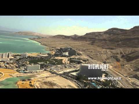 AD4K 020 - Aerial 4K Dead Sea: Dead Sea Hotels and Desert Mountains