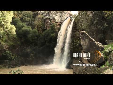 LN 008 Israel stock footage library: The Iyon (Tanur) Stream: waterfall in the Galilee mountains