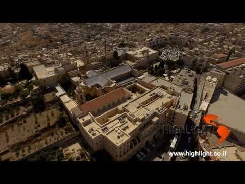 DB4K 004 - Stock footage store: 4K aerial view of the Church of Nativity in Bethlehem