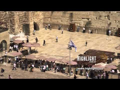 JJ_011 Highlight Films Israel footage store: Jerusalem, The Western Wall tilt up