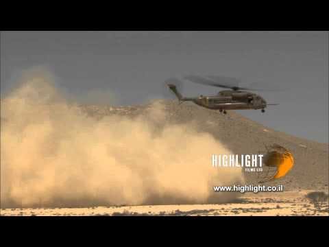 MI008 Israel Military Stock Footage Store: IDF military helicopter takes off in the Negev desert