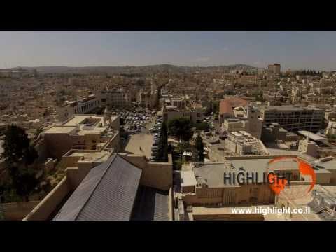 DB4K 003 - 4K aerial Footage of the Church of Nativity and Manger Square in Bethlehem