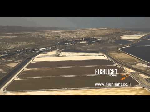 AD4K 038 - Aerial 4K Dead Sea: Dead Sea Evaporation Pools, Factory in Background