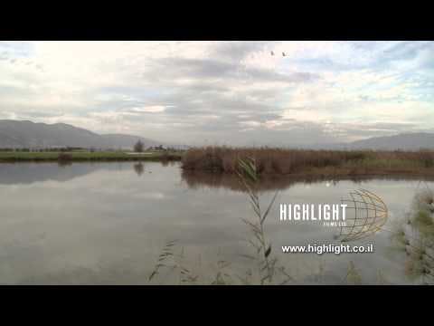 LN 005 Israel stock footage library: Hula Park and swamp - pan right to left