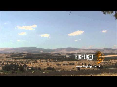 LN 095 Israel stock footage library: from sky in northern Israel at summer, with Golan mountains