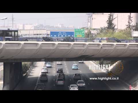 T 031 Israel Footage library: Tel Aviv footage - traffic on and over Ayalon highway