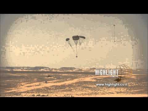 MI010 Israel Military Stock Footage Store: IDF military helicopter drops supplies
