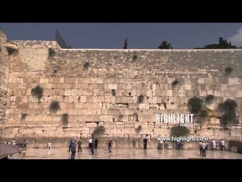 JJ_016 Highlight Films Israel footage store: The Western Wall slow pan right to left