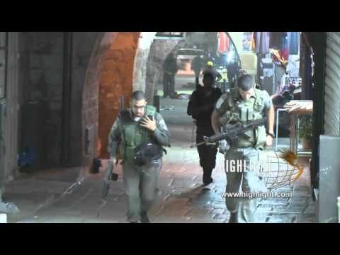 CJ_002 Jerusalem Conflict 2015: Soldiers Running, Stabbing Victim, Sirens in the Shuk