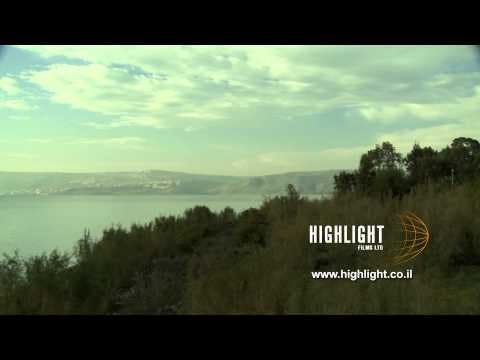 LN 074 Israel stock footage library: Pan left from Tabgha to Sea of Galilee