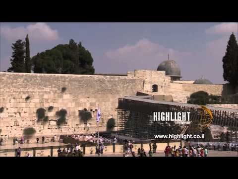 JJ_015 Highlight Films Israel footage store: The Western Wall slow pan right to left