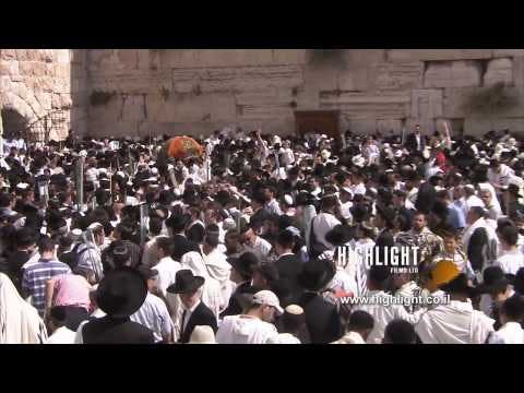 JJ_006 Highlight Films Israel footage store: Priestly Blessing in the Western Wall, Jerusalem