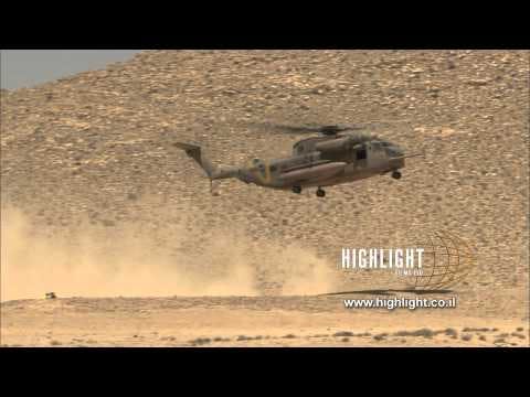 MI001 Israel military stock footage Store: IDF footage - helicopter landing in the desert